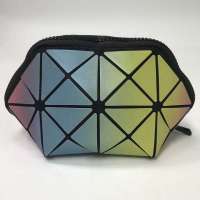 Luminous Womens Handbag Makeup Bag Lattice Design Geometric Bag Unique Purses Cell Phone Purse