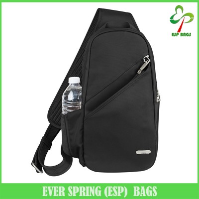 2015 Stylish trendy sling bag with water bottle holder, anti-theft crossbody men sling bag sport