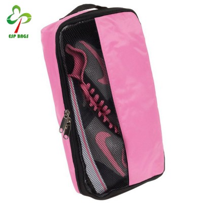 Hot selling breathable protective see through shoe bags travel, wholesale zipper shoe bag with top handle