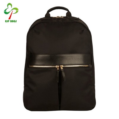 Fashion Ladies Business Men Women PU Leather Laptop Computer Nylon Backpack