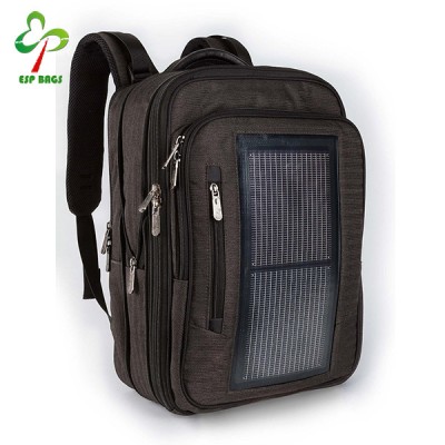 Business supply compartments solar backpack, revolutionary integrated solar power backpack, solar charger backpack